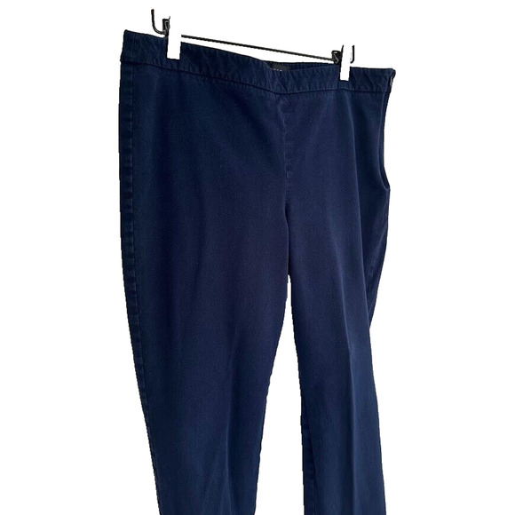 Talbots Chatham Ankle Pants Side Zipper Womens Navy Blue Size 14 Petite Stretch - Picture 2 of 7